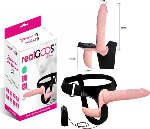 Strap On Fallo Realistico Doppia penetrazione Interno Esterno Per Lei Da Donna Indossabile Con Vibrazione Realgoos® Salute e cura della persona/Erotismo e contraccezione/Sex toys/Strap-on Kondorama - Martinsicuro, Commerciovirtuoso.it