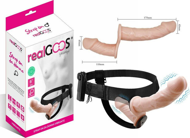 Strap On Fallo Realistico Doppio Interno Esterno Per Lei Da Donna Indossabile Con Vibrazione Realgoos® Salute e cura della persona/Erotismo e contraccezione/Sex toys/Strap-on Kondorama - Martinsicuro, Commerciovirtuoso.it