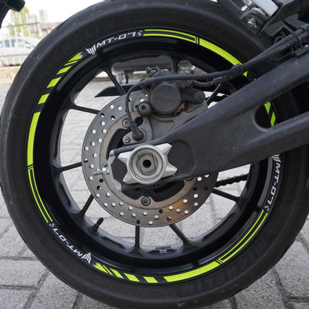 Strisce-Adesive-per-Cerchi-Ruote-Moto-compatibili-Con-Yamaha-MT-07---Giallo-Fluo