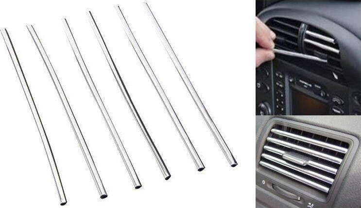 Strisce-Cromate-Universali-Per-Bocchetta-Aria-Condizionata-Auto-Macchina-21.5-Cm