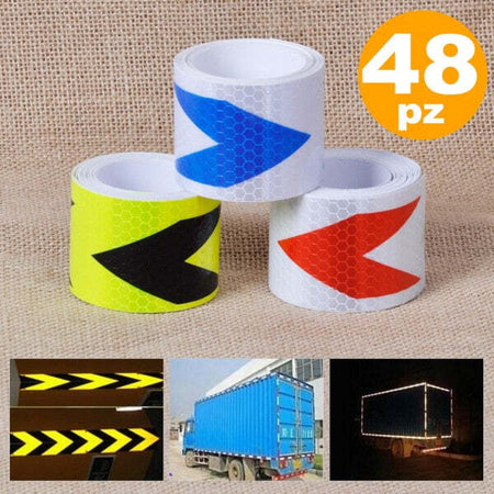 Strisce-Nastro-Adesivo-Catarifrangente-Auto-Camion-Vari-Colori-Alta-Visibilità