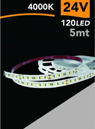 Striscia-Led-2835-Strip-5-Mt-24v-120-Led-Smd-Luce-3000k-4000k-6500k-2835-24v-5mm