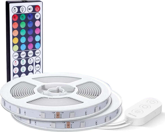 Striscia Led 2x5 Metri Con Telecomando RGB Resistente all'Acqua 20 Colori 9 Modalità