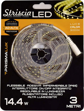 Striscia LED Completa di alimentatore 14.4 W, Bianco, 8 x 3m Classe energetica A Prismalux LSK3MT65-C Illuminazione/Illuminazione per interni/Illuminazione speciale/Nastri LED Scontolo.net - Potenza, Commerciovirtuoso.it