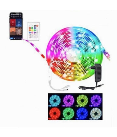 Striscia Led Digitale Intelligente Wifi Kit 5mt 24w Rgb Sincronizza Musica Xz-d031