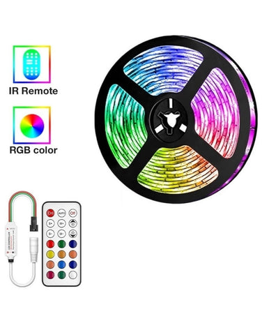 Striscia Led Smd5050 Ip20 12v 5 Mt Digitale Luce Rgb Telecomando W5050r-12-60-ic