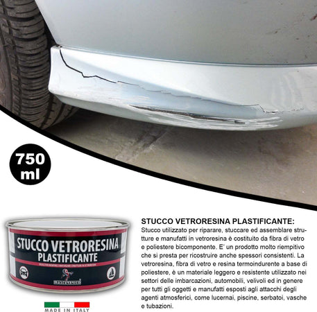Stucco-Vetroresina-bicomponente-750-ml-per-barche-carrozzeria-auto-moto-e-legno,-riempitivo-fibro-rinforzato