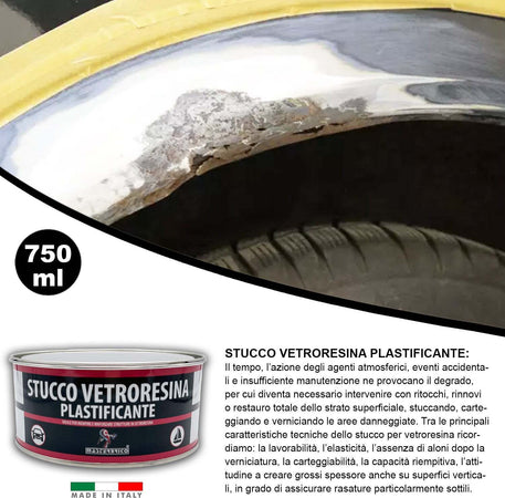 Stucco-Vetroresina-bicomponente-750-ml-per-barche-carrozzeria-auto-moto-e-legno,-riempitivo-fibro-rinforzato