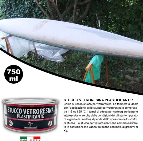 Stucco-Vetroresina-bicomponente-750-ml-per-barche-carrozzeria-auto-moto-e-legno,-riempitivo-fibro-rinforzato