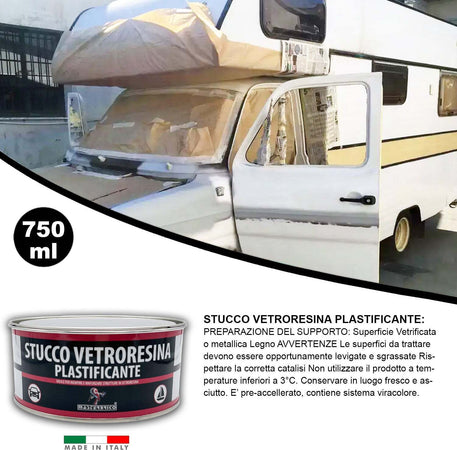 Stucco-Vetroresina-bicomponente-750-ml-per-barche-carrozzeria-auto-moto-e-legno,-riempitivo-fibro-rinforzato
