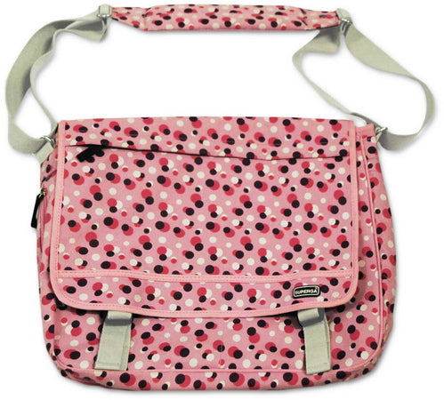 Superga Borsa Tracolla Scuola Estensibile Fantasy Dots Rosa Multicolore Cartella Scuola Pois