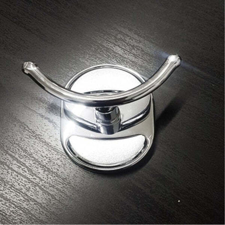 Supporto-Appendino-Doppio-Asciugamano-Accappatoio-Acciaio-A-Parete-Arredo-Bagno