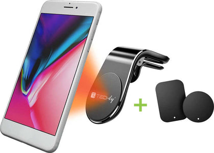 Supporto-Magnetico-da-Auto-per-Smartphone-con-Due-Placche-Metalliche-Universali-Techly