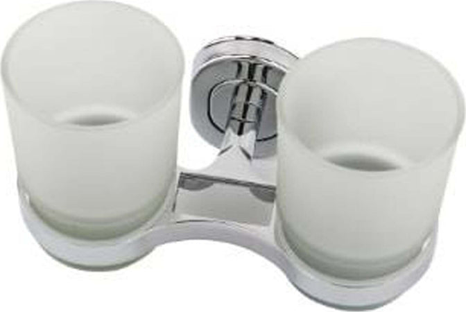 Supporto Porta Spazzolini Con Bicchiere Doppio In Vetro A Parete Accessori Bagno Set da Bagno Trade Shop italia - Napoli, Commerciovirtuoso.it