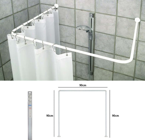 Supporto Tenda Doccia In Acciaio Bianco Bagno 90x90x90 Bastone Asta Telaio Curvo Tende Doccia Trade Shop italia - Napoli, Commerciovirtuoso.it