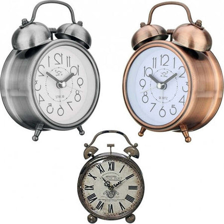 Sveglia-Analogica-Orologio-Metallica-Luce-Led-Allarme-Sonoro-Campana-Stile-Retrò