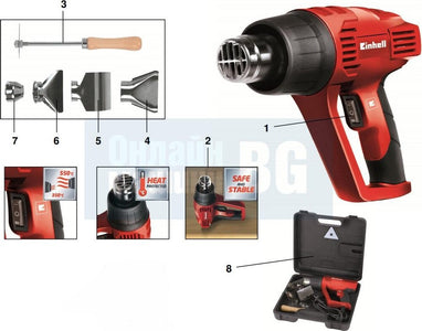 SVERNICIATORE PISTOLA TERMICA 350° 550° 2000W TH-HA 2000/1 EINHELL + ACCESSORI Fai da te/Utensili elettrici e a mano/Utensili elettrici/Pistole ad aria calda Trade Shop italia - Napoli, Commerciovirtuoso.it