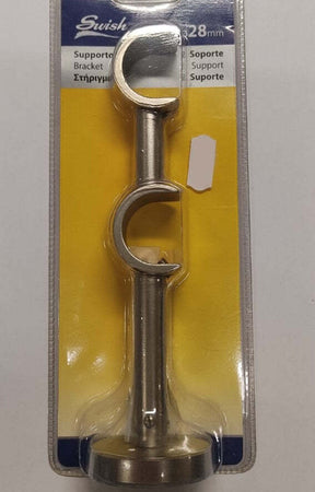 SWISH---SUPPORTO-A-PARETE-DOPPIO---Ø28MM---NICHELATO-SATINATO