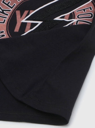 T-Shirt Bambina Nera Estiva Stampata Rock Maglia Top Bimba Estivo in Cotone Maglietta Leggera Estate Nera e Rosa T-SHIRT Piccole Canaglie - Tropea, Commerciovirtuoso.it