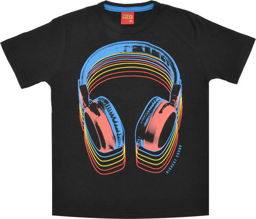 T-SHIRT Bambino 100% Cotone Stampata Cuffie Maglia Mezze Maniche Girocollo Bimbo Maglietta Estiva Stampa Multi Colore T-SHIRT Piccole Canaglie - Tropea, Commerciovirtuoso.it