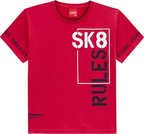 T-Shirt Bambino Mezze Maniche Estiva Maglietta Girocollo Tinta Unita Stampa in Rilievo SK8 Maglia Bimbo 100% Cotone Estate 2021 T-SHIRT Piccole Canaglie - Tropea, Commerciovirtuoso.it