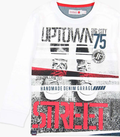 T-Shirt Bimbo bianca 100% Cotone Stampata Maglia Maniche Lunghe Multi Color Bambino Girocollo Colorata Maglietta t-shirt bambino/ragazzo Piccole Canaglie - Tropea, Commerciovirtuoso.it