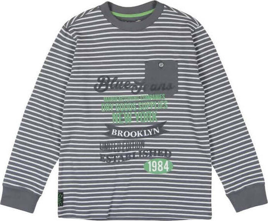 T-Shirt Bimbo Righe 100% Cotone Stampata Brookling Maglia Maniche Lunghe Bambino Girocollo Colorata Maglietta con Tasca t-shirt bambino Piccole Canaglie - Tropea, Commerciovirtuoso.it