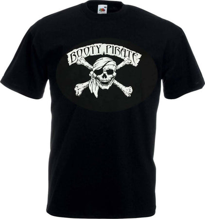 T-Shirt Booty Pirate 032 Unisex Nera Girocollo Maniche Corte Moda/Uomo/Abbigliamento/T-shirt polo e camicie/T-shirt Il Distintivo - Pesaro, Commerciovirtuoso.it