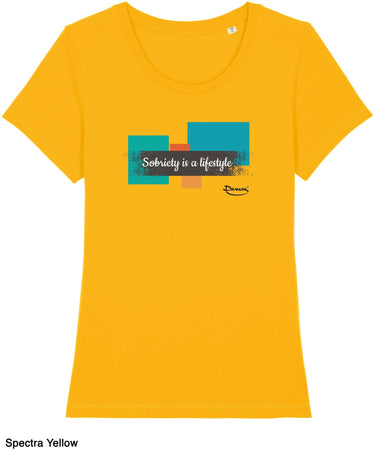T-shirt da Donna con stampa "Strip sobrietà - Sobriety" Maglia a Maniche Corte DREAMERS Brand