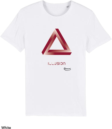 T-shirt da Uomo con stampa "Illusione triangolo - illusion" Maglia a Maniche Corte DREAMERS Brand