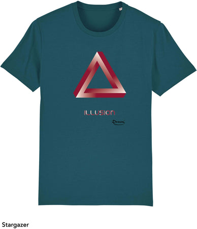 T-shirt da Uomo con stampa "Illusione triangolo - illusion" Maglia a Maniche Corte DREAMERS Brand