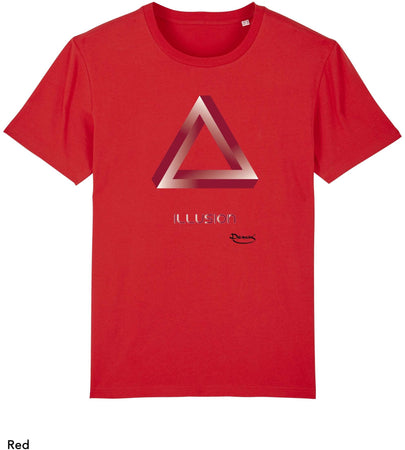 T-shirt da Uomo con stampa "Illusione triangolo - illusion" Maglia a Maniche Corte DREAMERS Brand