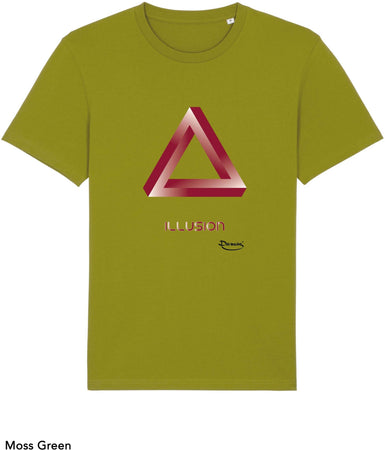 T-shirt da Uomo con stampa "Illusione triangolo - illusion" Maglia a Maniche Corte DREAMERS Brand