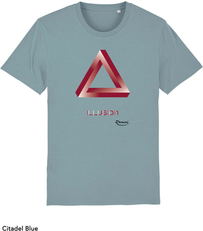 T-shirt da Uomo con stampa "Illusione triangolo - illusion" Maglia a Maniche Corte DREAMERS Brand