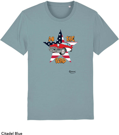 T-shirt da Uomo con stampa "Sulla strada - Road" Maglia a Maniche Corte DREAMERS Brand