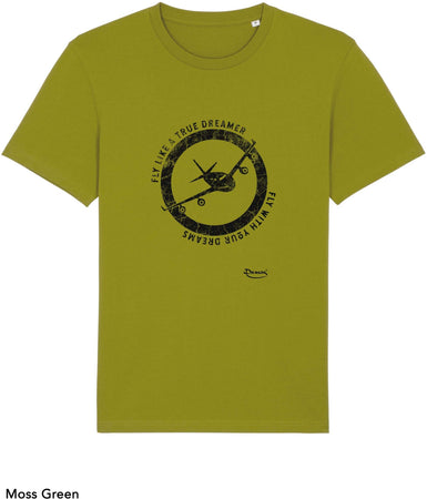 T-shirt da Uomo con stampa "Vola con i tuoi sogni - Flylike" Maglia a Maniche Corte DREAMERS Brand