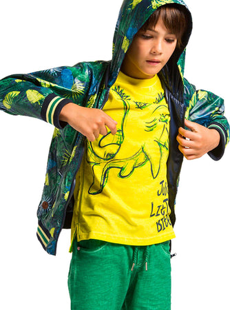 T-Shirt Estiva Bambino Gialla Fluo Stampata Maglietta Mezze Maniche Girocollo 100% Cotone Giallo Estate Squalo e Pesce Maglia Maniche Corte Bimbo t-shirt bambino/ragazzo Piccole Canaglie - Tropea, Commerciovirtuoso.it