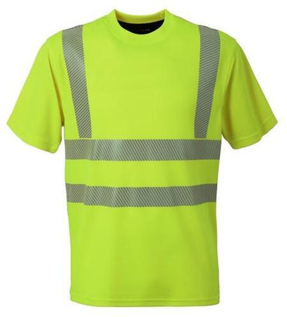 T-shirt Hi-Vis Giallo Maglietta da Lavoro Alta Visibilità da Cantiere Asfaltatore Lavori Stradali