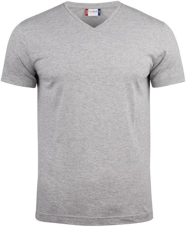T-Shirt V Basic Grigio Melange T-Shirt Manica Corta Collo a V