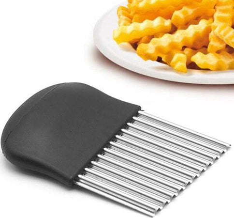 Taglia-Affetta-Piega-Modella-Patate-Patine-Fritte-Ondulate-Effetto-Chips