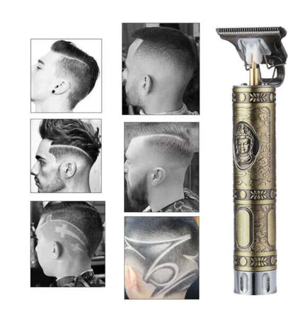Taglia-Capelli-Rasoio-Elettrico-Professionale-Regola-Barba-A-Batteria-Buddha-Oro