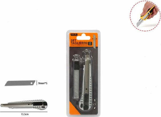 Taglierino-Cutter-Professionale-13.5cm-Con-Fermo-Blocco-Guida-Lame-Da-9-Mm-71076