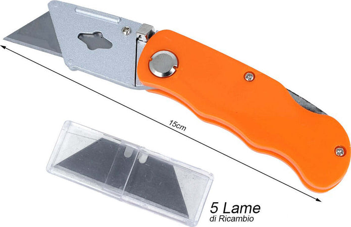 Taglierino-Pieghevole-Professionale-Coltello-Multiuso-Tascabile-+-5-Lama-Forma-T-SK5-Ledlux
