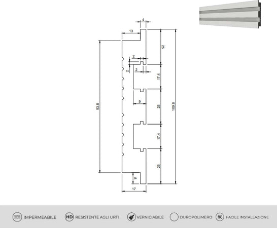 Taglio di luce in duropolimero Bianco 2500x17x110mm Illuminazione/Strisce LED Led Mall Home - Napoli, Commerciovirtuoso.it