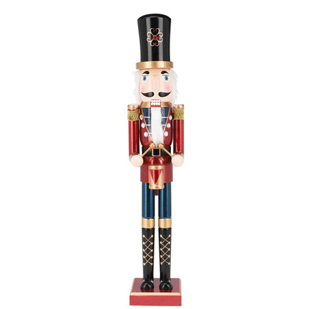 Statuetta decorativa "Soldatino schiaccianoci" in legno decorazione natalizia h 55 cm