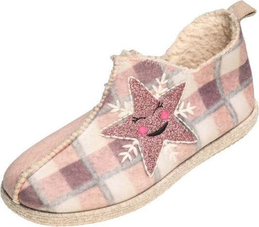 TanahLot-pantofole-ciabatte-donna-Stella-glitterata-stampa-scozzese-in-tessuto-morbido