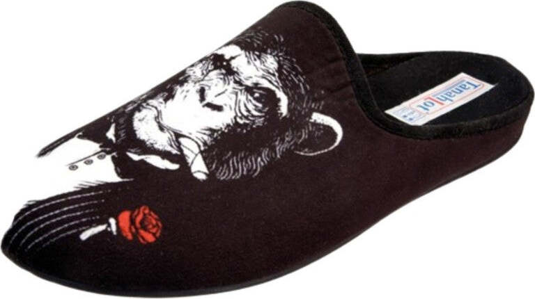 TanahLot-pantofole-ciabatte-uomo-stampa-gorilla-con-sigaro-in-tessuto-morbido