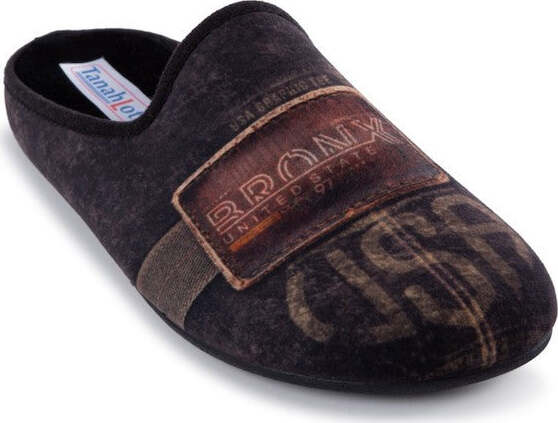 TanahLot-pantofole-ciabatte-uomo-stampa-targa-Bronx-in-tessuto-morbido