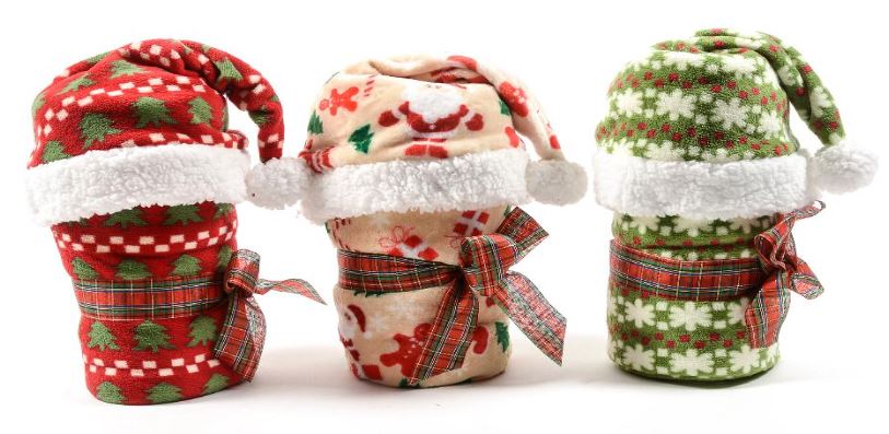 Coperta natalizia con cappello per decorazioni natalizie