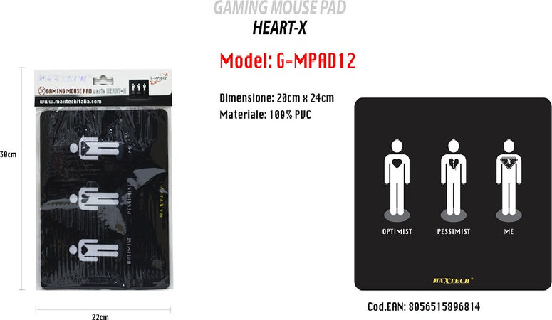 Tappetino Mouse Pad Tappeto Poggiapolso Gaming Pessimista Ottimista Pc Maxtech G-mpad12 Elettronica/Informatica/Accessori/Tastiere Mouse e periferiche di input/Accessori per tastiere e Mouse/Tappetini per il Mouse Trade Shop italia - Napoli, Commerciovirtuoso.it